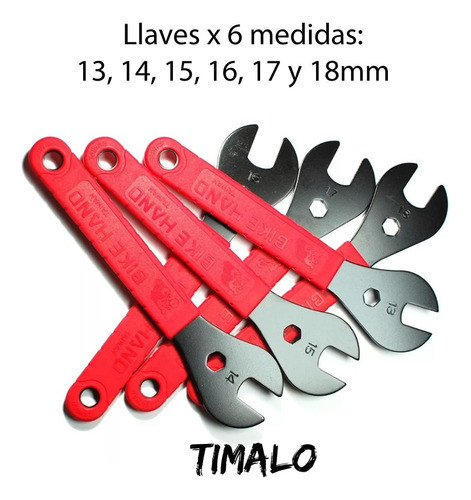 Llaves Para Conos Bicicleta Taller 6 Piezas Del 13-18 Timalo 1