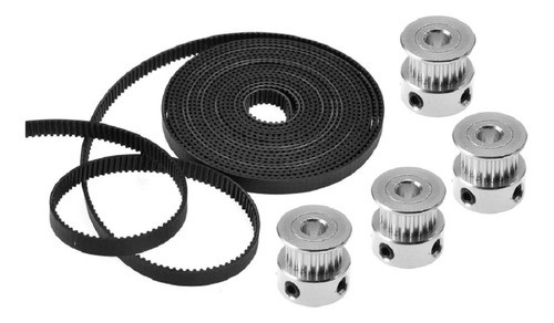 8 Metros Correia Gt2 6mm + 4 Polias 20 Dentes Furo 6,35mm 0