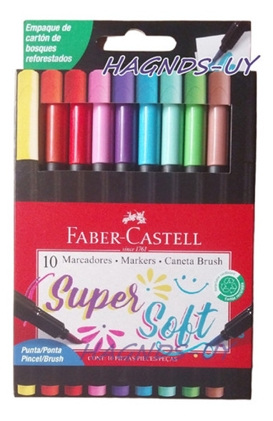 Marcadores Supersoft Faber Castell X10  Punta Pincel 0