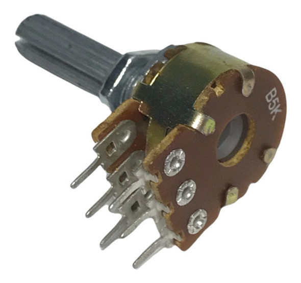 5 Unidades Potenciometro Doble 5k Lineal 16mm 6 Pin Eje 18mm 1