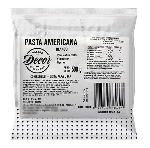 Pasta Americana Blanca 500g - Decor 0
