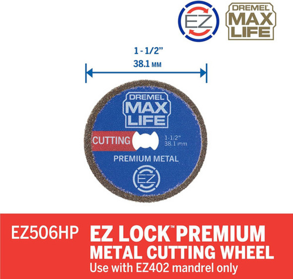 Rueda De Corte Metal Premium Azul Dremel Max Life 38cm 1