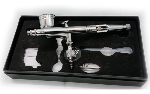 Kit Aerógrafo Manguera Y Copa Gravedad Doble Accion Lateral 1