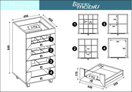 Carrinho Auxiliar Gaveteiro Maquiagem Salão 4 Gavetas Branco 1