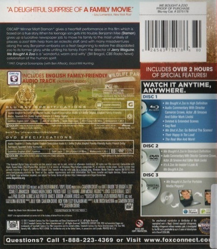 We Bought A Zoo - Un Zoológico En Casa - Blu-ray + Dvd Imp. 1