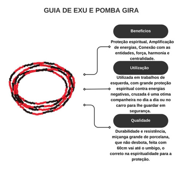 Guia Exu Pomba Gira Colar De Miçanga Missangão 60cm Umbanda 1