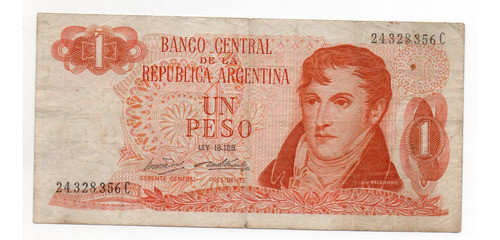 Argentina Billete 1 Peso Ley Bottero 2307 Tirada Corta B 0