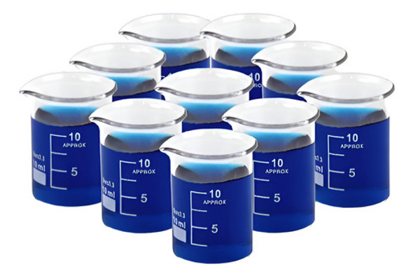 Kit Becker De Vidro Forma Baixa (griffin) 10ml (10 Unidades) 0