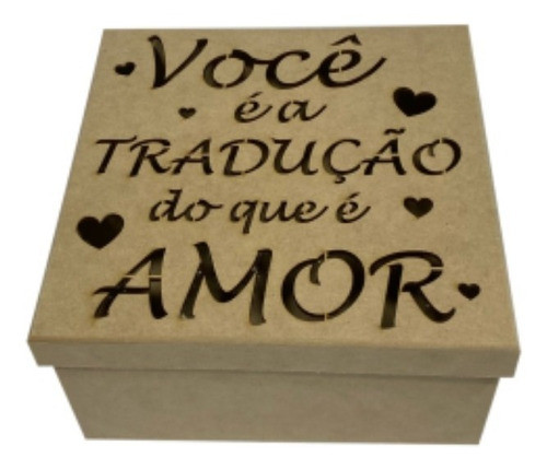 Caixa Em Mdf 20x20 P/presente Surpresa Namorados Amor 0