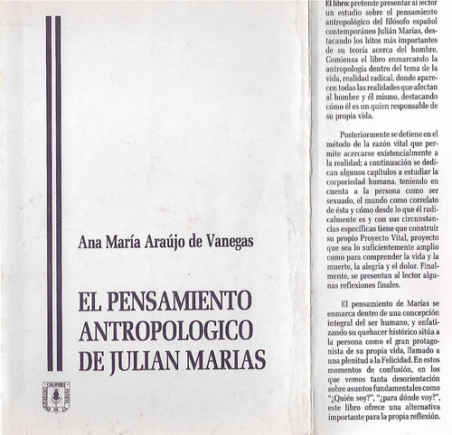 El Pensamiento Antropologico De Julian Marias - Ana Araujo 0