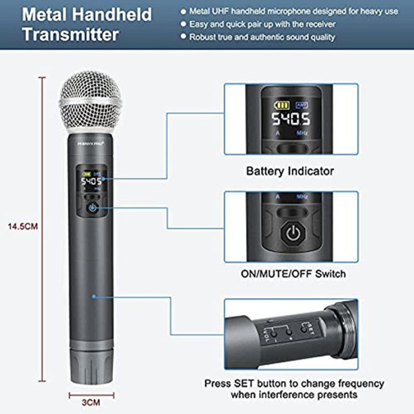 Sistema De Micrófono Inalámbrico Phenyx Pro Uhf, 30 Frecuenc 1
