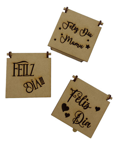 Caja Mini Con Bisagra De 7x7x4 En Fibrofacil 1