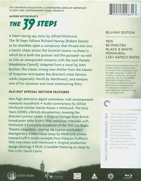 Blu-ray The 39 Steps / De Hitchcock / Criterion Subt Ingles 1