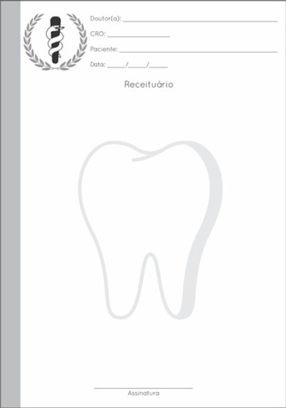 2 Blocos Receituário Odonto / Dentista (padrão Cor Cinza) 1