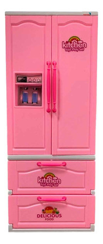Mini Geladeira Infantil 2 Portas Brinquedo Rosa Importway 0