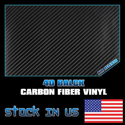 Aire Liberar 60'' X 12'' Bricolaje 4d Fibra De Carbono Negro 1