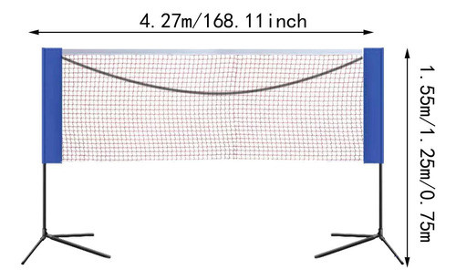 Conjunto De Rede De Badminton Rede De Vôlei Com Bolsa 4,1 M 1