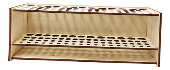Suporte De Escova De Madeira Mesa Caneta Armazenamento Rack 0