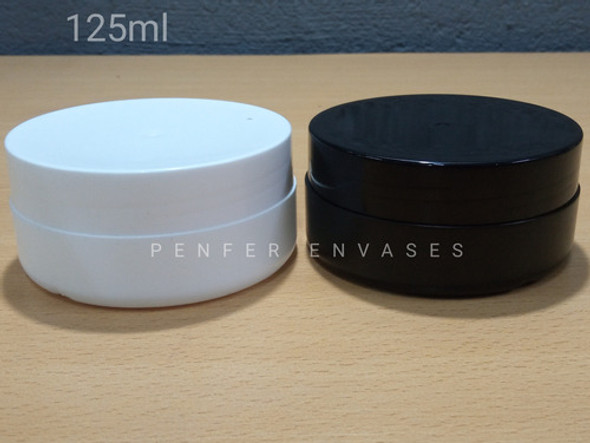Potes Cosmético De 125ml Blanco O Negro (x10) 0