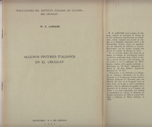 1965 Arte Algunos Pintores Italianos En Uruguay Por Laroche 0