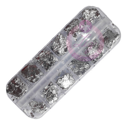 Kit 12 Folhas Prata Encapsulamento De Unhas Profissional 0