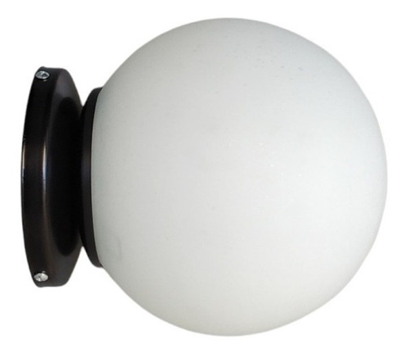 Aplique Pared O Techo Globo Vidrio Opal Satinado Ø15 Negro 0