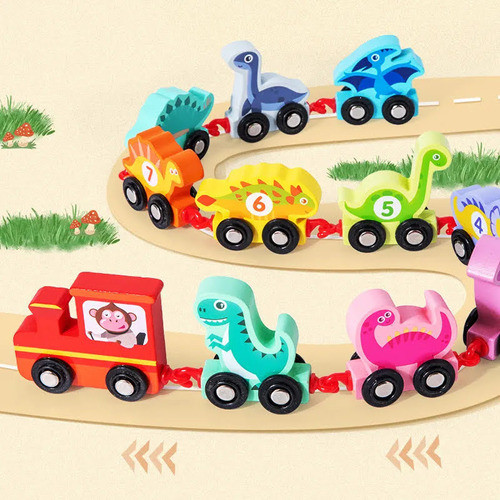 Juego Infantil Tren Numérico Dinosaurio Educativo Montessori 1