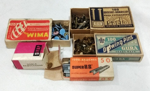 Escritorio Antiguo 5 Cajas Chinches Broches Nac Importadas 1