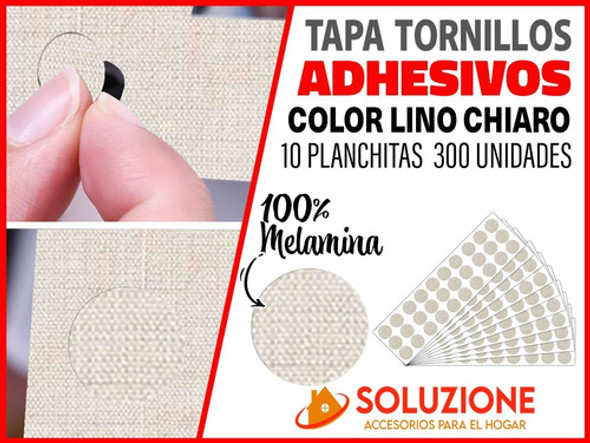 Tapa Tornillos Adhesivos Melaminico X 300 Unid Lino Chiaro 1