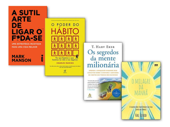 Milagre Da Manhã+ O Poder Do Habito+ Sutil Arte+ Mente 0