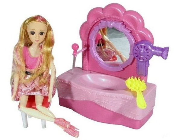 Muñeca Con Acces Peluqueria 0