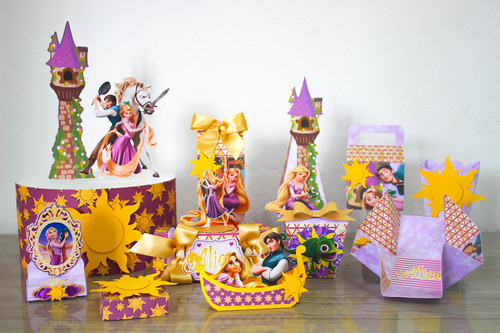 Kit Imprimible Cajitas 3 Rapunzel 0