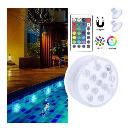 Pack X 2 Luces Led Para Pileta A Pila 16 Colores C/13 Leds 1