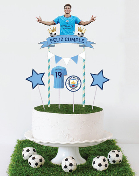 Adorno Topper Torta Feliz Cumple Manchester Julian Alvarez 1
