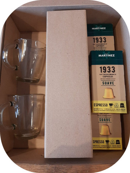 Cápsulas Café Martínez Espresso Suave Con Tazas P/ Regalo 0