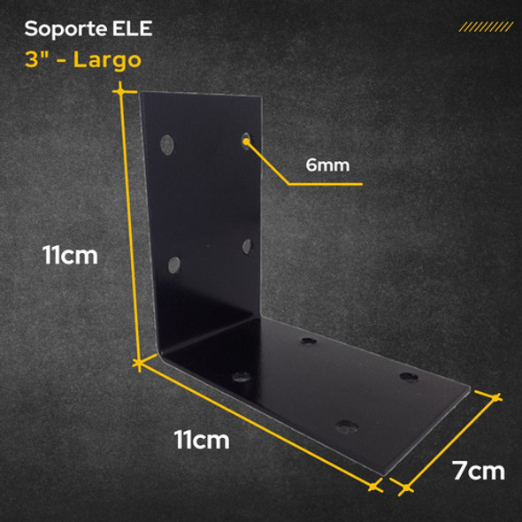 Soporte L Ele Mensula Escuadra Angulo 3 Tirante 11cm Madera 1
