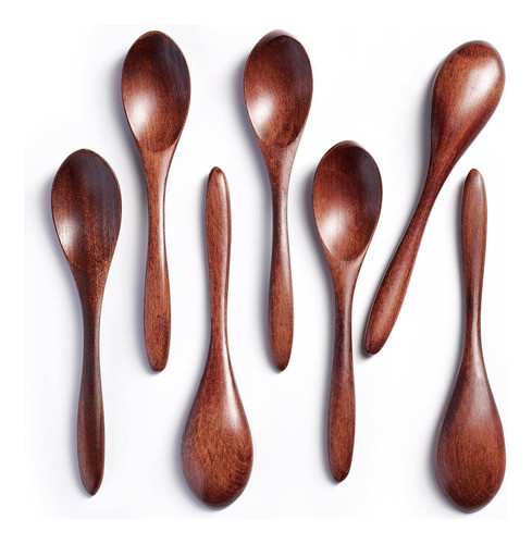 Cucharitas De Madera Para Té Y Café, 147 Cm, Juego De 7 Piez 0