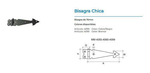 Bisagras  Hierro Estilo Campo Moya X 20u 1
