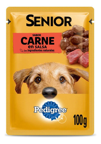 Sobrecito Para Perro Pedigree Adulto 7+ Carne 100 Gr Pack X6 0