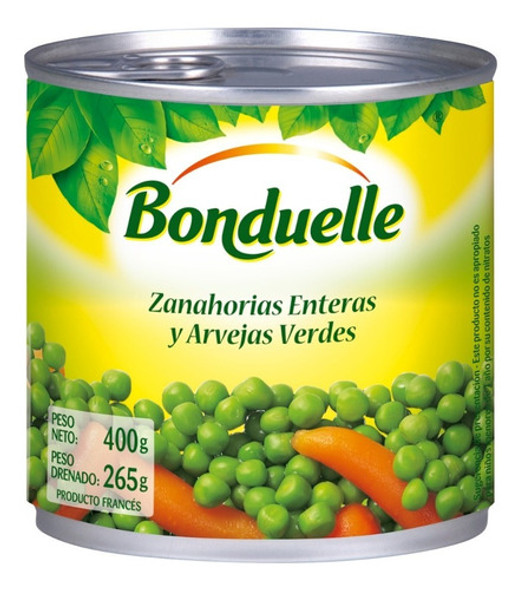 Zanahorias Enteras Y Arvejas Bonduelle 400 G. Pack X2 1