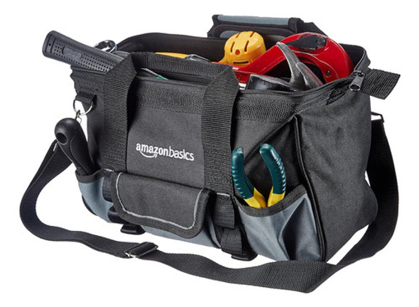 Bolso De Herramientas Resistente Con Correa, 30 Cm, Negro Y 1