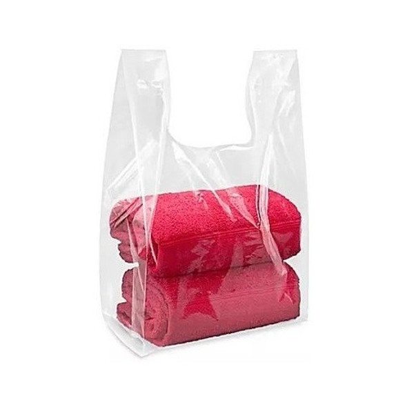 Bolsa Camiseta Transparente Resistente 48x40cm 100 Unidades 0