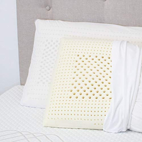 Almohada De Cama De Espuma De Látex - Funda De 100 % Algodón 0 Almohada De Cama De Espuma De Látex - Funda De 100 % Algodón 0