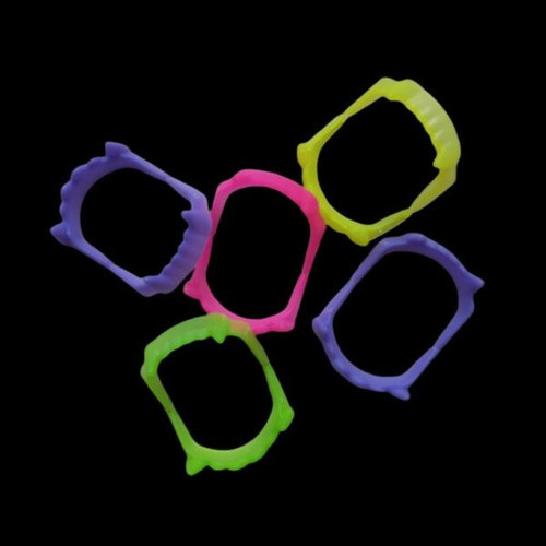 Dientes De Dracula Vampiro Fluo Halloween X 12 Unidades 1