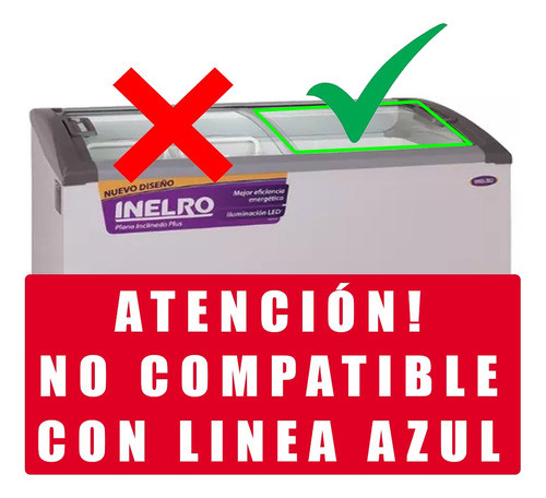 Tapa Vidrio Derecho Inferior Freezer Gris Inelro 350 Pi Plus 1
