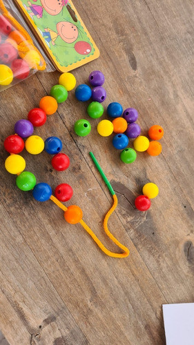 Enhebrado De Bolitas Macisas 32 Pzas Blister -mis Juguetes 1
