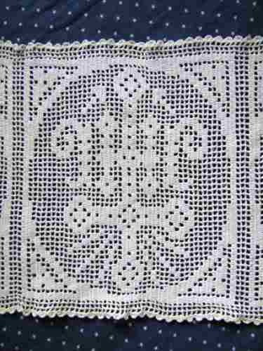 Antigua Carpeta Tejida Al Crochet Con Hilo Blanco 1930 1