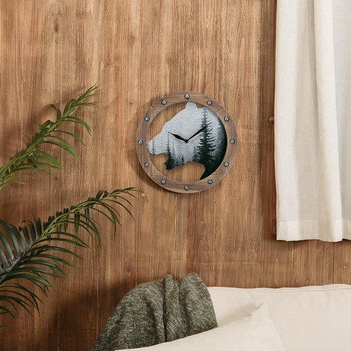 Nikky Home Reloj De Pared De Oso De Madera, Reloj Colgante D 1