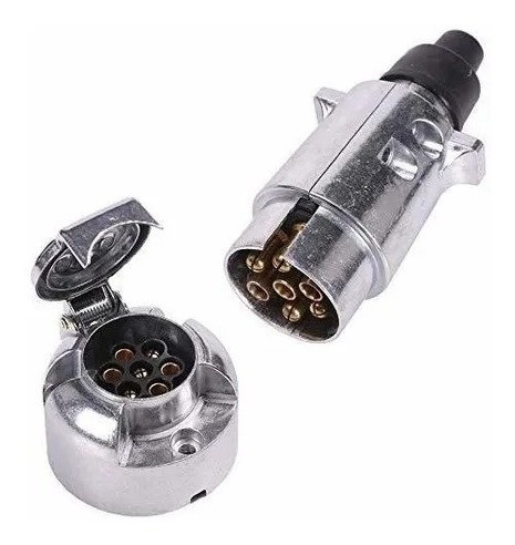 Kit Enchufe Metal Para Trailer Macho Y Hembra 7 Pines 0