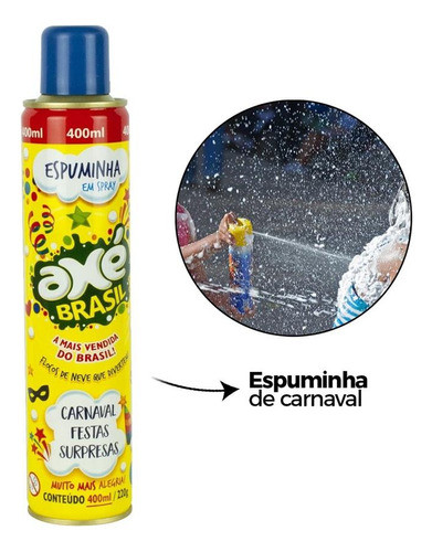 Espuminha Carnaval 4un Com Confete E Serpentina Kit Completo 1